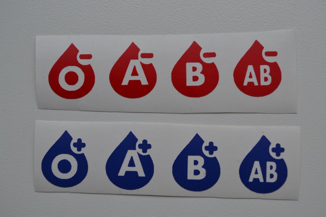 Bloody Type Decals, Blood Group Decals - Etsy