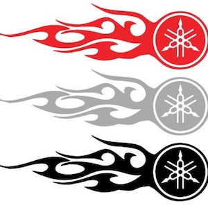 Yamaha Circle Fire Vinyl Decal Car Window Bumper Sticker