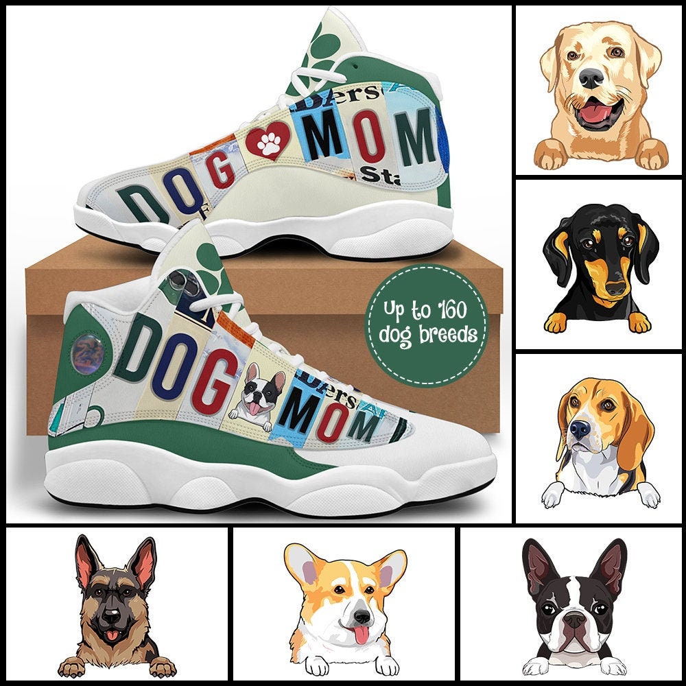 Dog mom Dog Customized White Air Jordan 13 Shoes Custom Dog Etsy