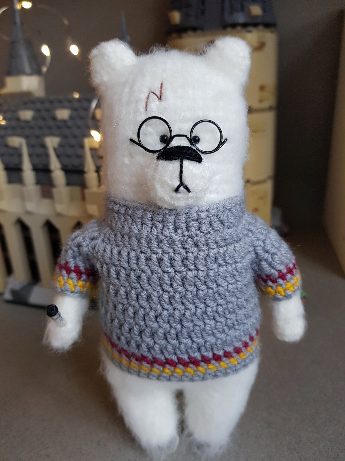 Crochet Harry Potter Bear Stuffed Animal Wizard Bear Etsy