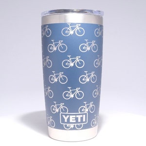 20oz Road bike design laser engraved on a Yeti tumbler. These are NOT sticker’s or vinyl decals! Touring, Triathlon, cyclecross