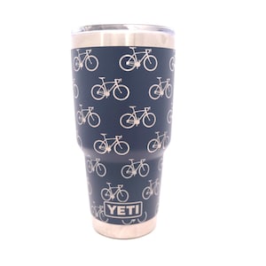 30oz - 360 Road bike design laser engraved on a Yeti tumbler with magslide lid. Multiple colors available…