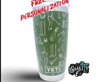 20 oz - Diseño Golfing 360 grabado con láser en un vaso Yeti, con tapa magnética.