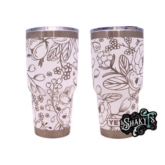 Personalized Floral YETI Tumbler With Magslider Lid -  in 2023