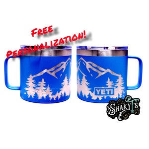 14oz - 270 Mountain wrap laser engraved on a Yeti mug. Multiple colors available…