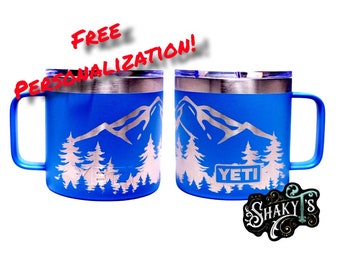 14oz - 270 Mountain wrap laser engraved on a Yeti mug. Multiple colors available…