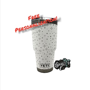 30oz - 360 Sparkle design Laser engraved on a Yeti tumbler with magslide lid.