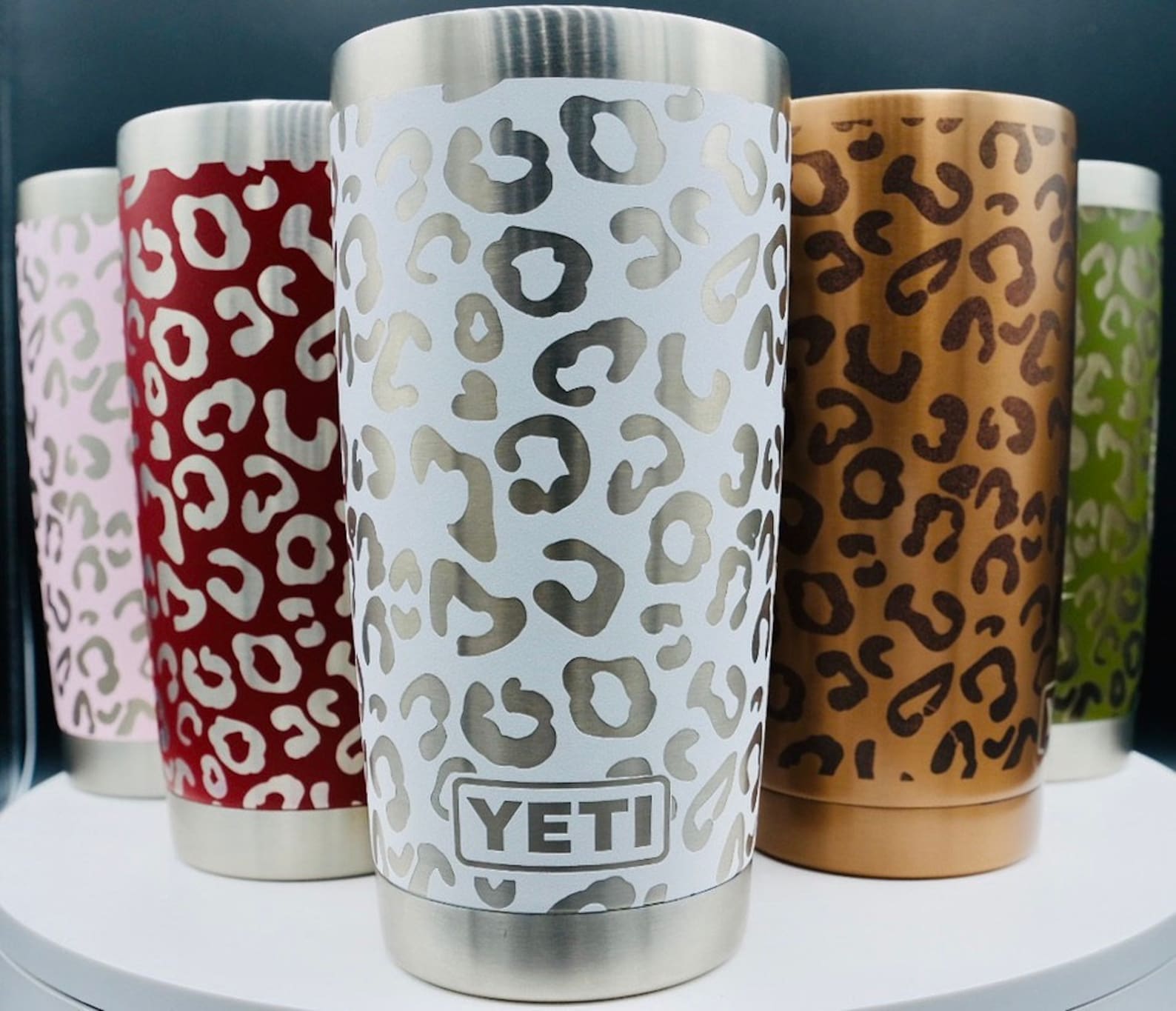 Custom leopard print Yeti 20oz tumbler Etsy