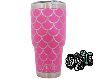 30oz - 360 Mermaid design laser engraved on a Yeti tumbler with magslide lid.  Multiple colors available…