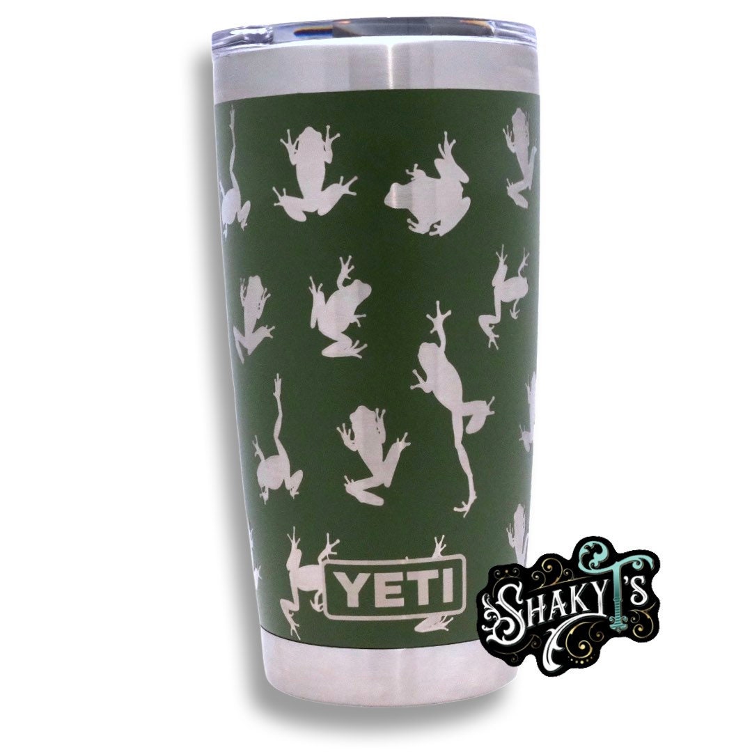 20oz - 360 Frog Design Laser Engraved on a Yeti Tumbler, With