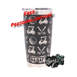 360 Golf design laser engraved on a 20oz Yeti Tumbler with magslide Lid. Dishwasher safe... These are NOT sticker’s or vinyl!!