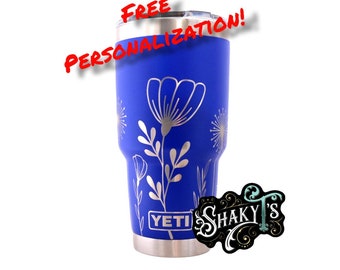 360 Mayflowers design laser engraved on an 30oz Yeti tumbler with magslide lid. These are NOT sticker’s or vinyl decals!