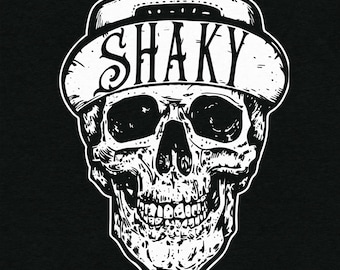 Camiseta de manga corta con calavera temblorosa