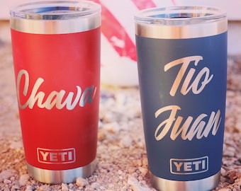 Personalization/Logo laser engraved on a 20oz Yeti Tumbler, Dishwasher safe...