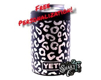 12oz - 360 Laser Engraved leopard/cheetah print Yeti 2.0 can insulator. Multiple colors available…