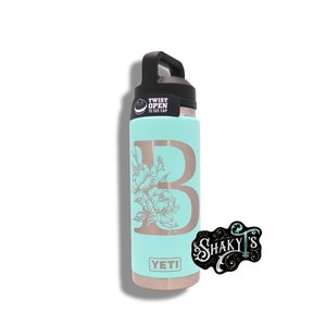 26oz - 360 Shark Design Laser Engraved on a Yeti Bottle