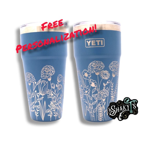 26oz - 360 Wild Carnation Design Laser Engraved on a Yeti Stackable Tumbler,  With Straw Lid - Etsy