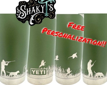 Diseño de caza de faisán de 20 oz - 360 grados, grabado a láser en un vaso Yeti. Apto para lavavajillas. ¡No son pegatinas ni calcomanías de vinilo!