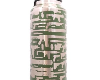 46oz - 360 Black Rifle Design Laser Engraved on a Yeti Bottle