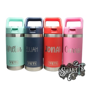 12oz Jr. Yeti - Kids Personalized laser engraved Tumbler, with flip straw lid.