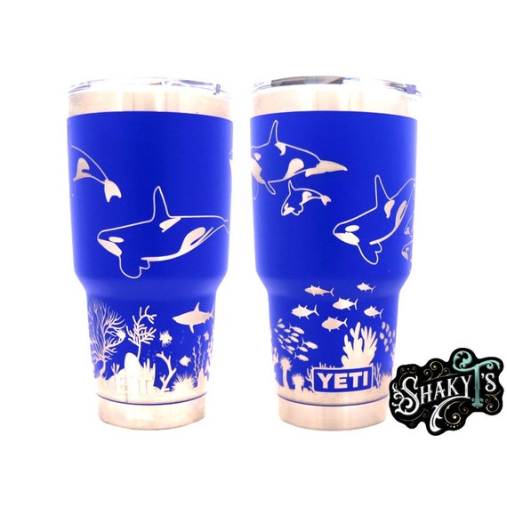 30oz - 360 Orca Design Laser Engraved on a Yeti Tumbler With Magslide Lid.  - Etsy