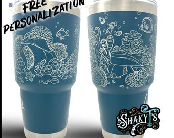 Reef Blue Yeti Tumbler 20 Oz Coral 30oz Yeti Tumbler With Magslide