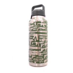 46oz - 360 Black rifle design laser engraved on a Yeti bottle/rambler with chug cap. Multiple colors available… bild 1