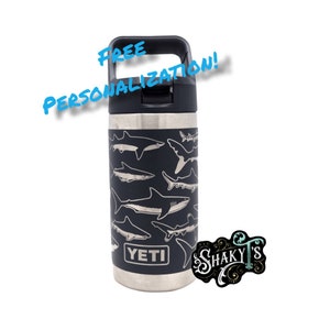 12oz Jr. - Kids 360 Shark Design laser engraved on Yeti JR Tumbler. Multiple colors available…