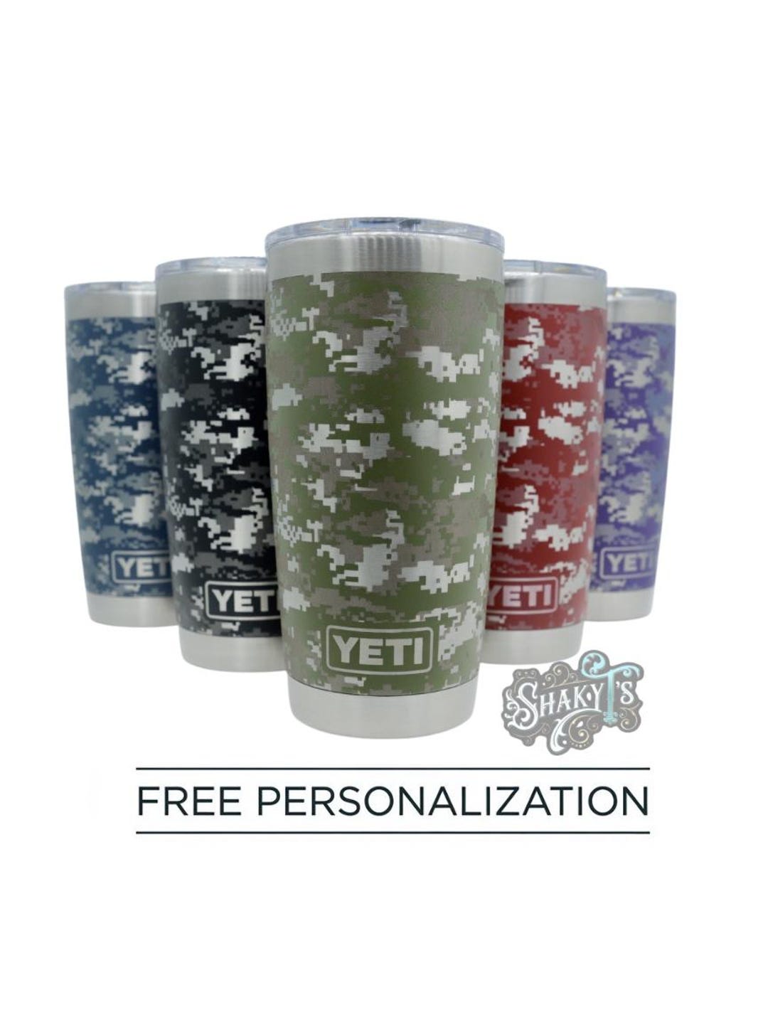 20oz Yeti Tumbler | Digital Camo Wrap | Laser Engraved