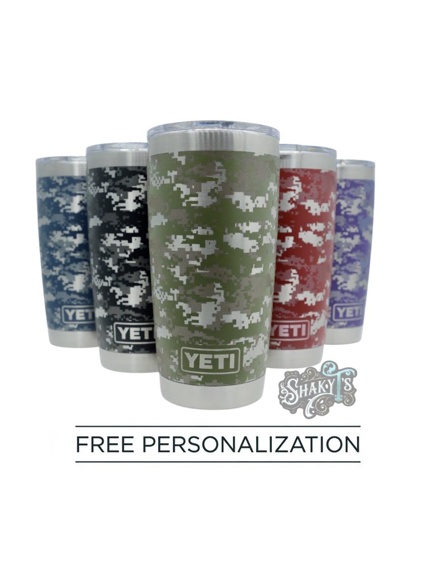 20oz Yeti Tumbler | Digital Camo Wrap | Laser Engraved