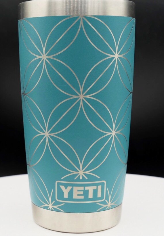 Laser Etched Monogrammed Yeti Style Coffee Tumbler Rivet Design