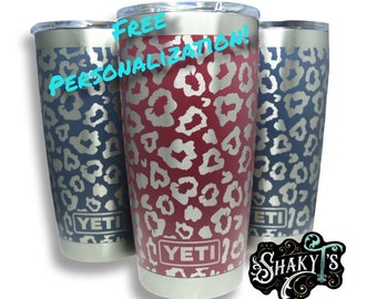 Patrón de leopardo 2.0 grabado a láser en un vaso Yeti de 20 oz. Apto para lavavajillas. ¡No son pegatinas ni calcomanías de vinilo!