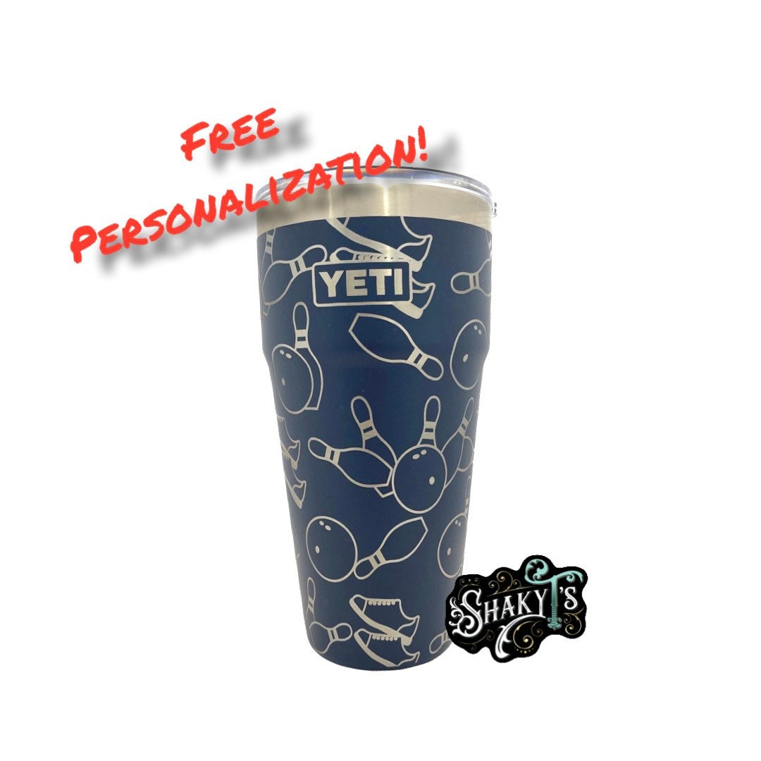 26oz - 360 Bowling Design Laser Engraved on a Yeti Stackable