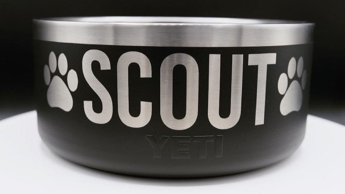 Personalized 4 Yeti Boomer dog bowl hand or laser Etsy