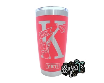 20oz - Teacher Letter Monogram laser engraved on a Yeti tumbler, with mag-slide lid. Multiple colors available…