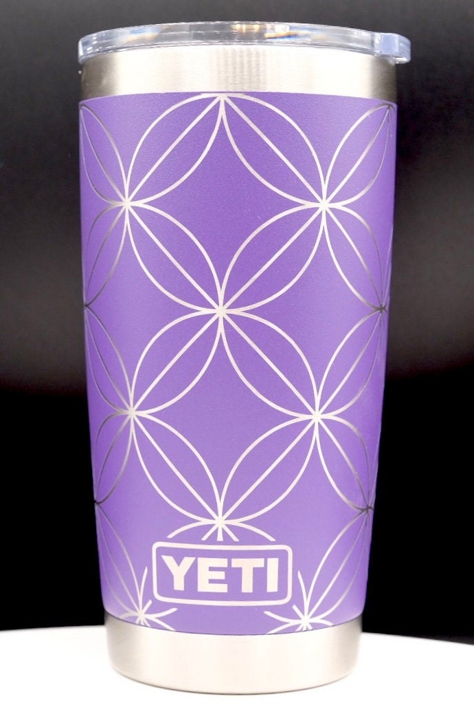 Geometric Circle Pattern Laser Engraved on 20oz Yeti Tumbler