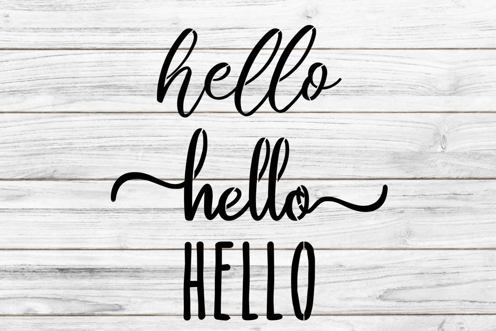 Hello Stencil Reusable Hello Stencil Reusable Stencil | Etsy