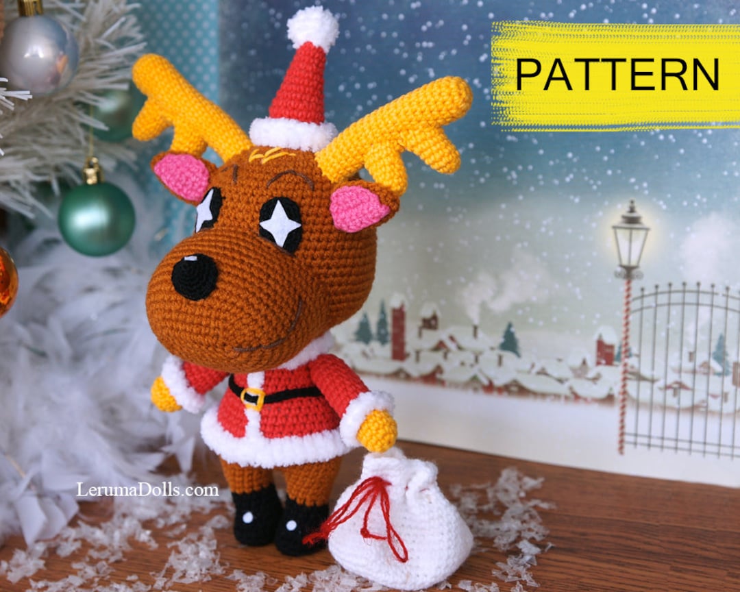 PDF file, crochet pattern Jingle, Animal crossing crochet pattern, Christmas deer crochet pattern, amigurumi pattern in English