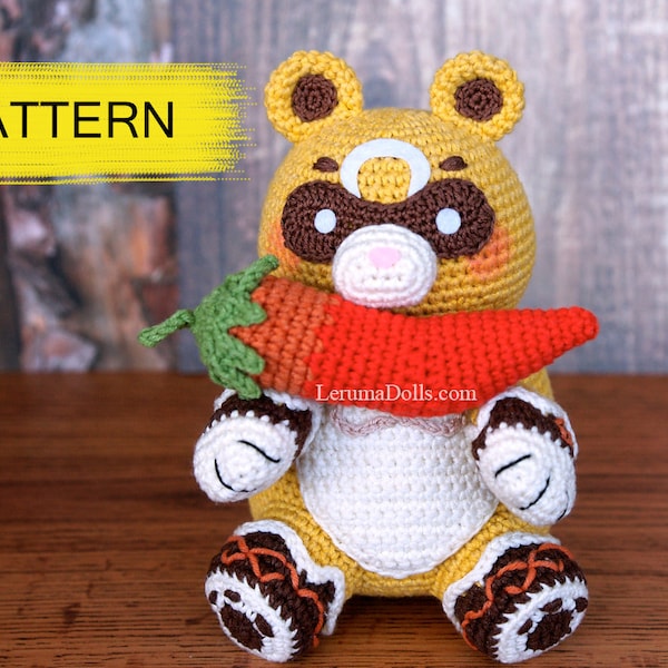 PDF file, Guoba crochet pattern, amigurumi pattern in English