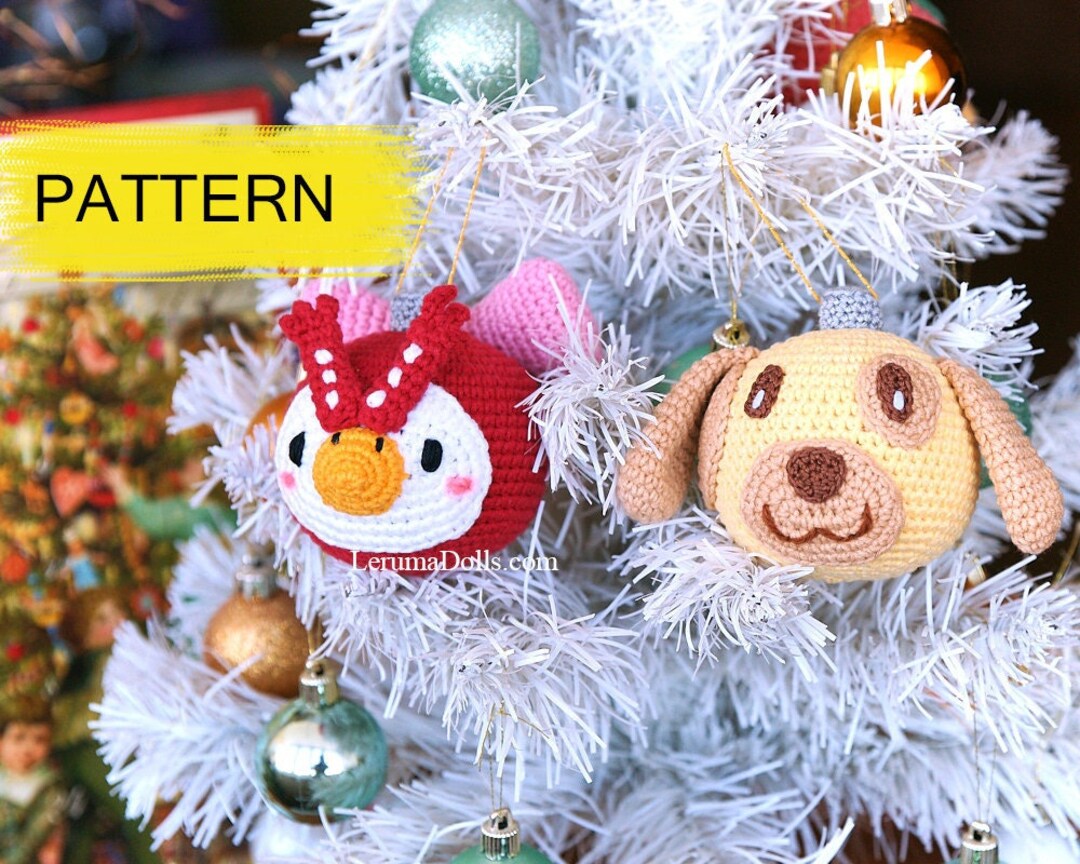 PDF File, Animal Crossing Christmas Ornaments, Animal Crossing Crochet