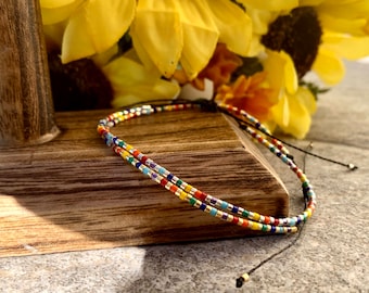Rainbow Bracelets, Multicolor Beaded Bracelets, Minimalist Jewelry, Unisex Bracelets, Him, Her, Handmade
