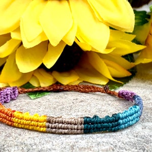 Macrame bracelet, friendship bracelet, unisex bracelet, surfer bracelet, rainbow, gift ideas, for her him, boho bracelet, summer, waterproof