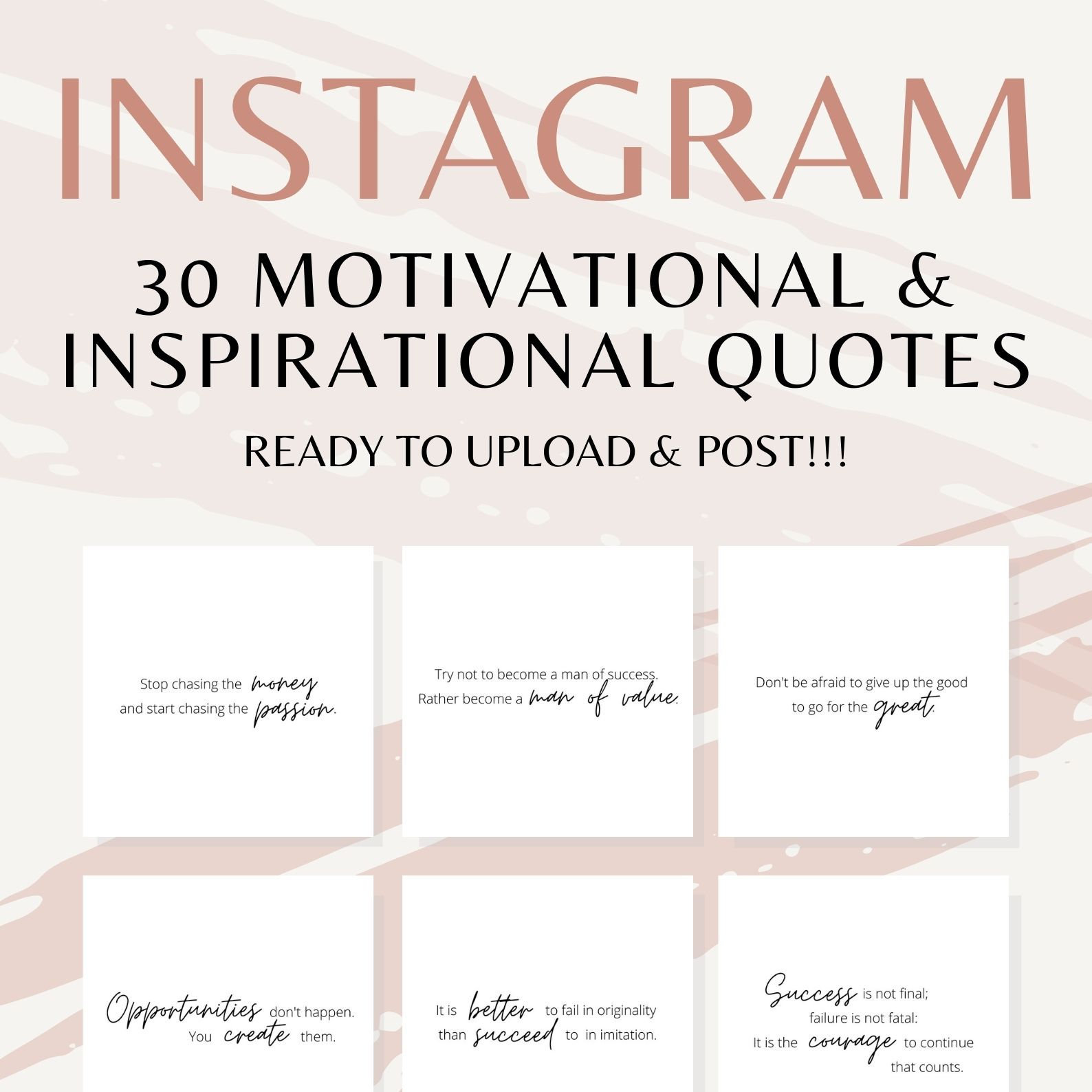 30 Instagram Post Quotes White Edition Social Media Quotes | Etsy