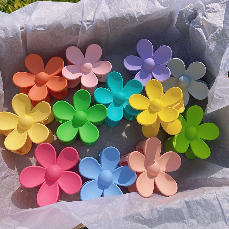 Flowers Hair Claw|Colorful Tortoise|Matte texture|Resin Hair Clip Mul…