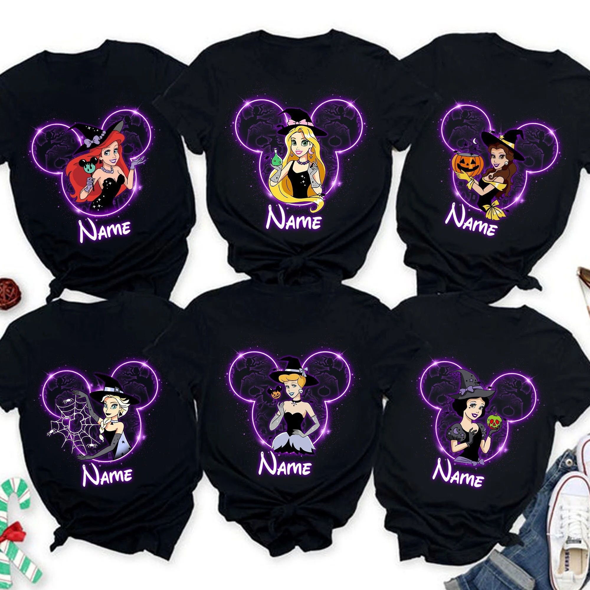 Discover Disney Princess Halloween 2022 Girls Trip Personlisiert T-Shirt