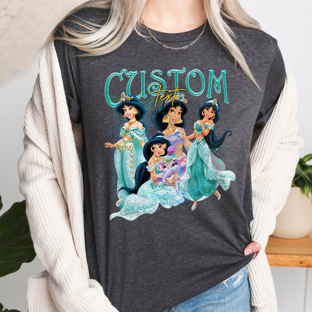 Vintage Princess Jasmine Shirt, Custom Name Aladdin Movie Shirt, Disney Magic Kingdom Tee, Gift For Women