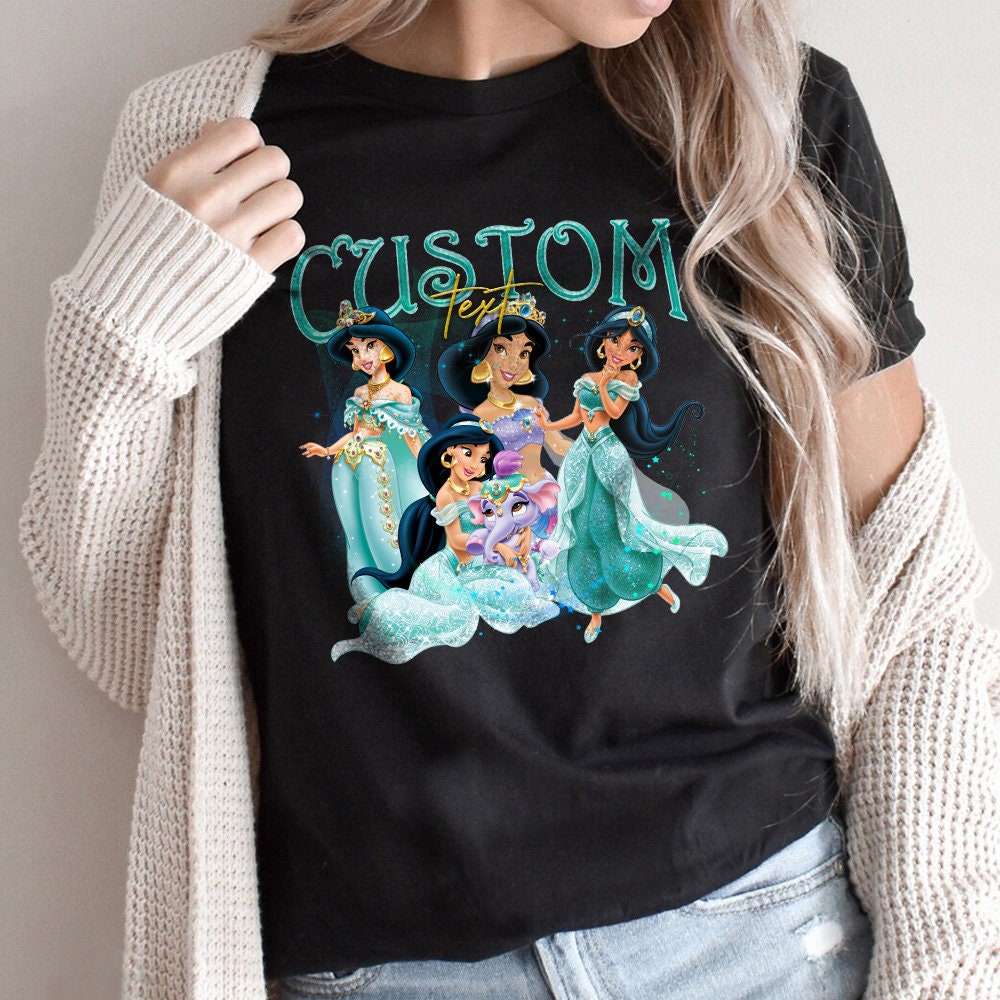 Vintage Princess Jasmine Shirt, Custom Name Aladdin Movie Shirt, Disney Magic Kingdom Tee, Gift For Women