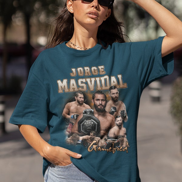 Jorge Masvidal Gamebred T-Shirt American Professional Fighter 90s Retro Shirt Boxing Fans Vintage Graphic Tee