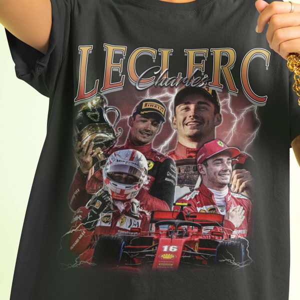 90s Vintage Charles Leclerc Scuderia Ferrari Shirt, Charles Leclerc Scuderia Ferrari Shirt, Charles Leclerc  T-shirt, Vintage tee