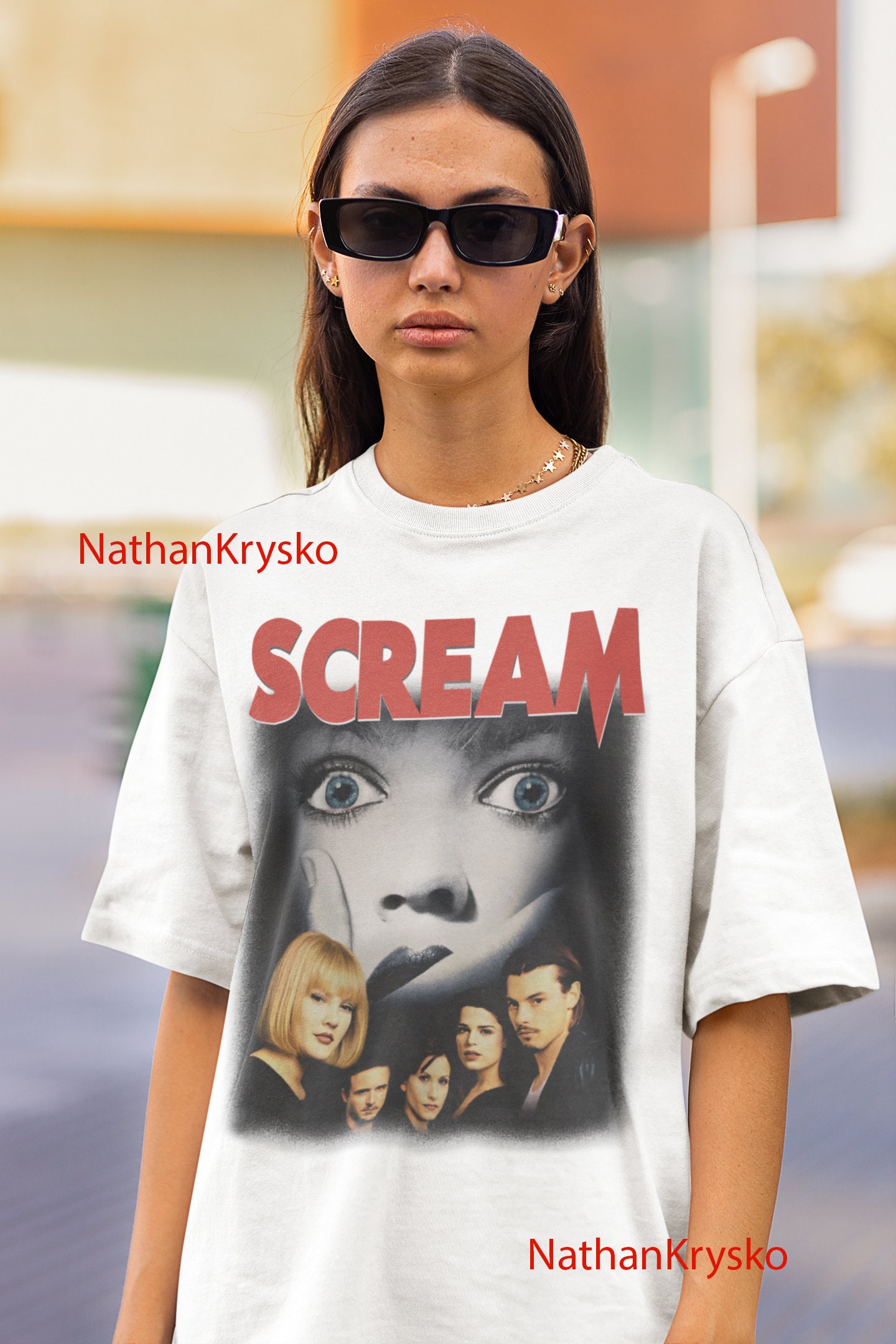 Drew Barrymore SCREAM TShirt, Let's Watch Scary Movie T-Shirt Size  S-5XL